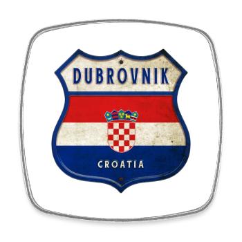 Dubrovnik Croatie Drapeaux Design d'armoiries - Magnet carré - blanc - Devant