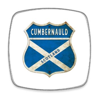 Cumbernauld Schottland Wappen Flaggen Design - Viereckiger Kühlschrankmagnet - Weiß - Vorne