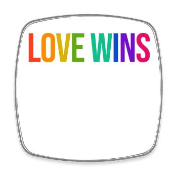Déclaration d’égalité LGBT arc-en-ciel Fierté - Magnet carré - blanc - Devant
