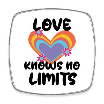 Heart Relationship Love Lgbt Bisexual Statement - Square fridge magnet - white - Front
