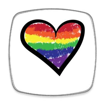 Regenbogen Herz Bisexuell Lgbt Sexualität Gay - Viereckiger Kühlschrankmagnet - Weiß - Vorne