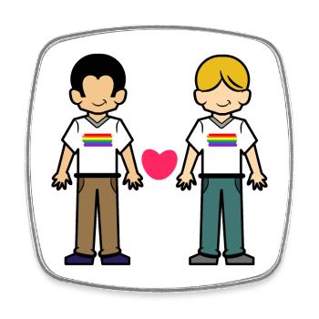 Gleichgeschlechtliche Partnerschaft Lgbt Herz - Viereckiger Kühlschrankmagnet - Weiß - Vorne