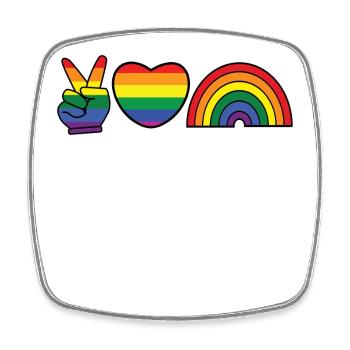 Regenbogen Herz Gleichberechtigung Lgbt Homo - Viereckiger Kühlschrankmagnet - Weiß - Vorne