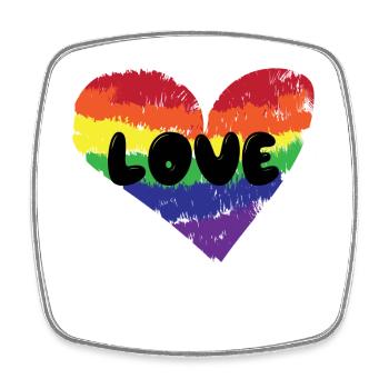 Heart Love Lgbt Relation Dire Homosexuel - Magnet carré - blanc - Devant