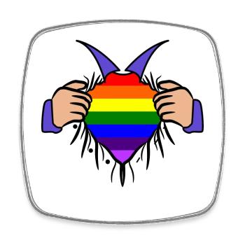 Lgbt Heart Rainbow Sexuality Human Rights - Square fridge magnet - white - Front