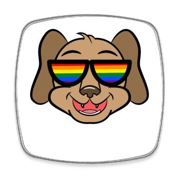 Cool Hund Lgbt Regenbogen Lesben Homosexuell - Viereckiger Kühlschrankmagnet - Weiß - Vorne