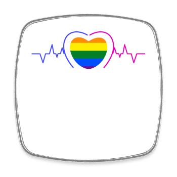Lgbt Herz Pride Gay Homo Sexualität Menschenrechte - Viereckiger Kühlschrankmagnet - Weiß - Vorne
