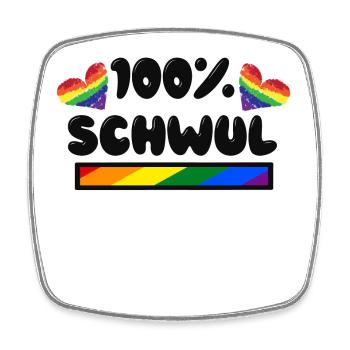 Herz Lgbt Schwul Statement Rechte Homosexueller - Viereckiger Kühlschrankmagnet - Weiß - Vorne
