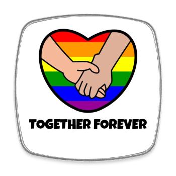 Lgbt Heart Relationship Human Rights Gay Déclaration - Magnet carré - blanc - Devant