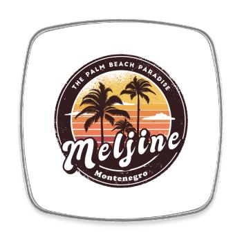 Meljine Montenegro Strand Design - Viereckiger Kühlschrankmagnet - Weiß - Vorne