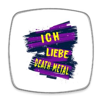 I love death metal - Square fridge magnet - white - Front