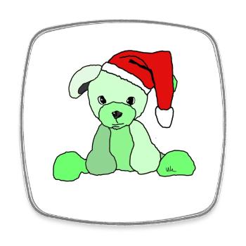Weihnachtshund Chien de Noël - Magnet carré - blanc - Devant