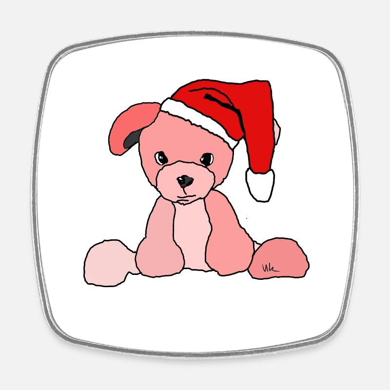 Chien de Noël Chien de Noël - Magnet carré - blanc