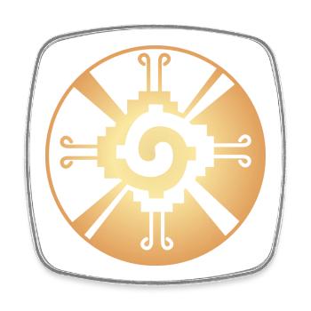 Galactic Butterfly Hunab Ku - aztec symbol - Square fridge magnet - white - Front