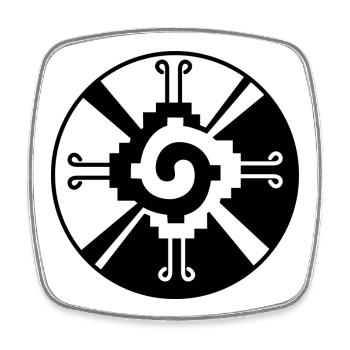 Galactic Butterfly Hunab Ku - aztec symbol - Square fridge magnet - white - Front