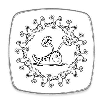 Tiger snail - Square fridge magnet - white - Front