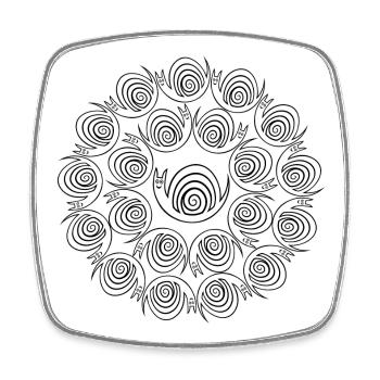 Screw circles - Square fridge magnet - white - Front
