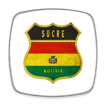 Sucre Bolivia coat of arms design - Square fridge magnet - white - Front