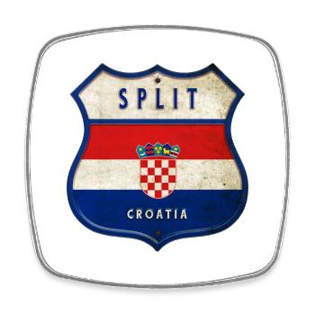Split Croatia flag coat of arms design - Square fridge magnet - white - Front