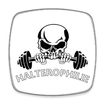 Haltérophilie - Magnet carré - blanc - Devant