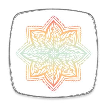Mandala - Viereckiger Kühlschrankmagnet - Weiß - Vorne