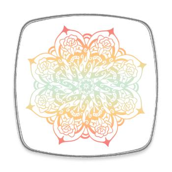 Mandala - Viereckiger Kühlschrankmagnet - Weiß - Vorne
