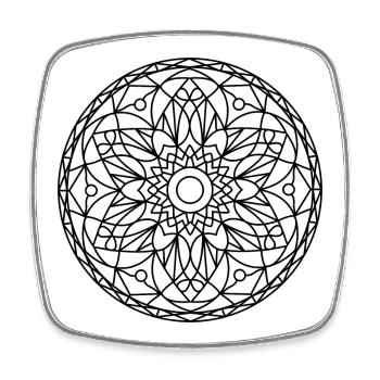 Mandala - Viereckiger Kühlschrankmagnet - Weiß - Vorne
