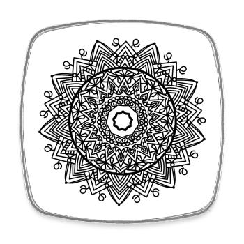 Mandala - Viereckiger Kühlschrankmagnet - Weiß - Vorne