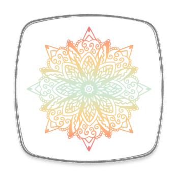 Mandala - Viereckiger Kühlschrankmagnet - Weiß - Vorne