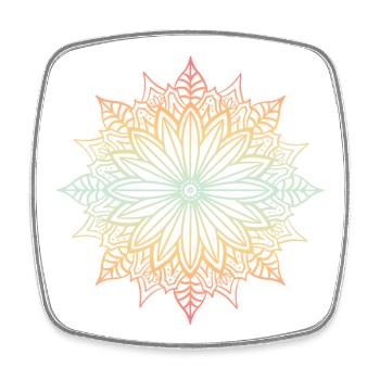 Mandala - Viereckiger Kühlschrankmagnet - Weiß - Vorne