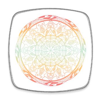 Mandala - Viereckiger Kühlschrankmagnet - Weiß - Vorne