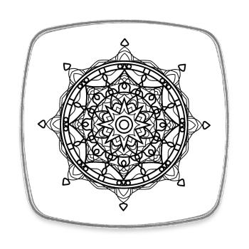 Mandala - Viereckiger Kühlschrankmagnet - Weiß - Vorne