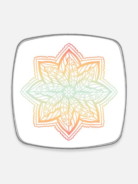 Mandala - Magnet carré - blanc