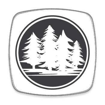 Tannenbaum Wald Logo icon Grafik Symbol Natur - Viereckiger Kühlschrankmagnet - Weiß - Vorne