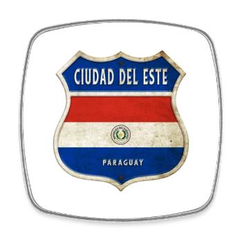 Ciudad del Este Paraguay Wappen Flaggen Design - Viereckiger Kühlschrankmagnet - Weiß - Vorne