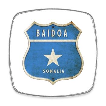 Baidoa Somalia Wappen Flaggen Design - Viereckiger Kühlschrankmagnet - Weiß - Vorne