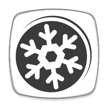 Snowflake Snow Symbol Icon Logo Crystal - Magnet carré - blanc - Devant