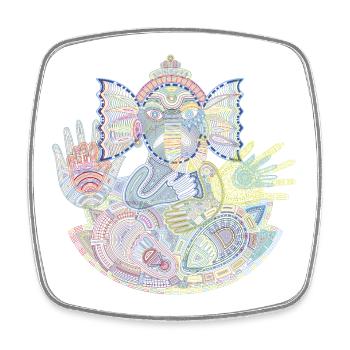 The Spirit of Ganesha - Viereckiger Kühlschrankmagnet - Weiß - Vorne