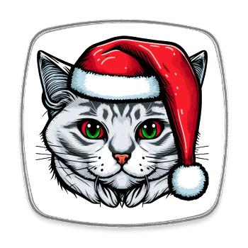 Superbe design de chaton d’hiver, le cadeau de Noël idéal - Magnet carré - blanc - Devant