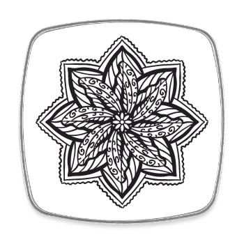 Mandala - Viereckiger Kühlschrankmagnet - Weiß - Vorne