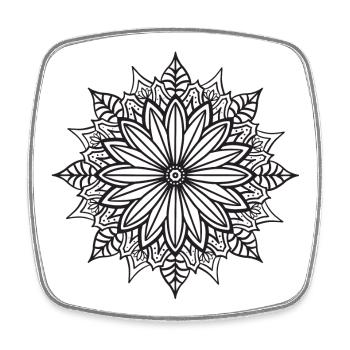 Mandala - Viereckiger Kühlschrankmagnet - Weiß - Vorne