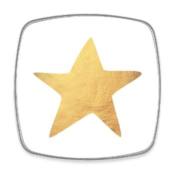 Stern Gold Weihnachten Symbol Luxus Deko exklusiv - Viereckiger Kühlschrankmagnet - Weiß - Vorne