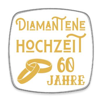 Diamantene Hochzeit 60 Jahre verheiratet golden - Viereckiger Kühlschrankmagnet - Weiß - Vorne