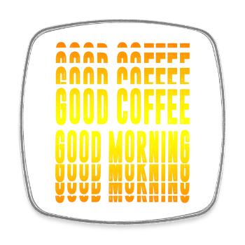 Good coffee, good morning - Square fridge magnet - white - Front