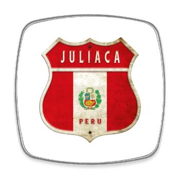 Juliaca Peru coat of arms flag design - Square fridge magnet - white - Front