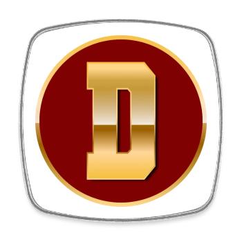 Buchstabe D - Viereckiger Kühlschrankmagnet - Weiß - Vorne