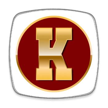 Buchstabe K - Viereckiger Kühlschrankmagnet - Weiß - Vorne