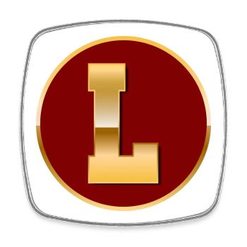 Letter L - Square fridge magnet - white - Front