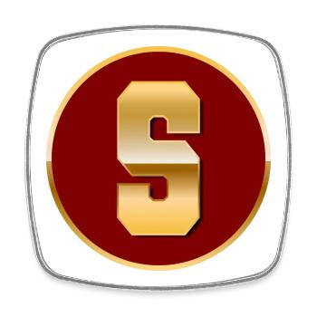 Letter S - Square fridge magnet - white - Front