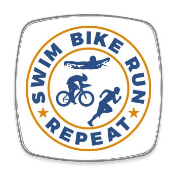 Schwimmen Radfahren Laufen Wiederholen - Viereckiger Kühlschrankmagnet - Weiß - Vorne
